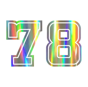 Polep vozidla Startovní číslo 78 typ 5 (93 - Holografická) SAMOLEPKA NA AUTO, NÁLEPKA, FÓLIE, POLEP, TUNING, VLASTNÍ TEXT, TISK, AUTOSAMOLEPKY.cz, POLEPY, OBRÁZEK, LOGO, 3D STICKERS