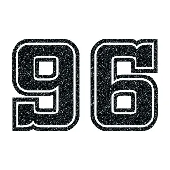 Polep vozidla SAMOLEPKA NA AUTO Startovní číslo 96 typ 5 (85 - Ultra Metalic černá) NÁLEPKA, FÓLIE, POLEP, TUNING, VLASTNÍ TEXT, TISK, AUTOSAMOLEPKY.cz, POLEPY, OBRÁZEK, LOGO, SAMOLEPKY