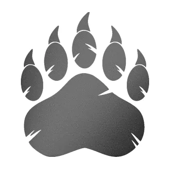 samolepka Tlapa medvěda 002 pravá (41 - grafitová metalíza) SAMOLEPKA NA AUTO, NÁLEPKA, FÓLIE, POLEP, TUNING, VLASTNÍ TEXT, TISK, AUTOSAMOLEPKY.cz, POLEPY, OBRÁZEK, LOGO, 3D STICKERS