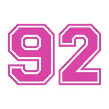 Polep vozidla SAMOLEPKA Startovní číslo 92 typ 4 (16 - růžová) NA AUTO, NÁLEPKA, FÓLIE, POLEP, TUNING, VLASTNÍ TEXT, TISK, AUTOSAMOLEPKY.cz, POLEPY, OBRÁZEK, LOGO, SAMOLEPKY