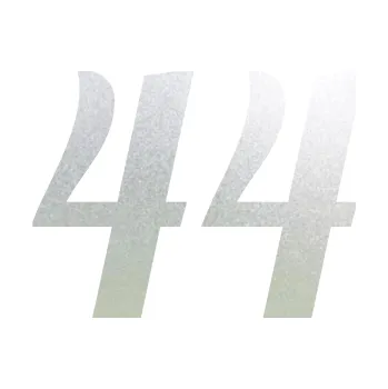 Polep vozidla SAMOLEPKA Startovní číslo 44 typ 3 (60 - pískované sklo) NA AUTO, NÁLEPKA, FÓLIE, POLEP, TUNING, VLASTNÍ TEXT, TISK, AUTOSAMOLEPKY.cz, POLEPY, OBRÁZEK, LOGO, SAMOLEPKY