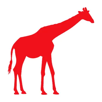Samolepící dekorace SAMOLEPKA Žirafa 002 pravá (10 - červená) NA AUTO, NÁLEPKA, FÓLIE, POLEP, TUNING, VLASTNÍ TEXT, TISK, AUTOSAMOLEPKY.cz, POLEPY, OBRÁZEK, LOGO, SAMOLEPKY