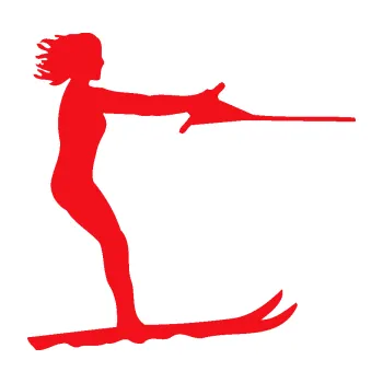 Polep vozidla SAMOLEPKA Vodní lyže 002 pravá (10 - červená) NA AUTO, NÁLEPKA, FÓLIE, POLEP, TUNING, VLASTNÍ TEXT, TISK, AUTOSAMOLEPKY.cz, POLEPY, OBRÁZEK, LOGO, SAMOLEPKY