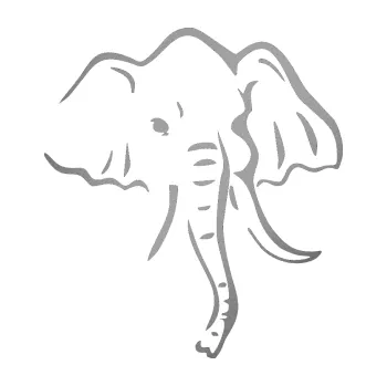 Samolepící dekorace Slon 024 pravá (42 - stříbrná metalíza) SAMOLEPKA NA AUTO, NÁLEPKA, FÓLIE, POLEP, TUNING, VLASTNÍ TEXT, TISK, AUTOSAMOLEPKY.cz, POLEPY, OBRÁZEK, LOGO, 3D STICKERS