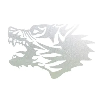 Polep vozidla Vlk 003 levá (60 - pískované sklo) SAMOLEPKA NA AUTO, NÁLEPKA, FÓLIE, POLEP, TUNING, VLASTNÍ TEXT, TISK, AUTOSAMOLEPKY.cz, POLEPY, OBRÁZEK, LOGO, 3D STICKERS