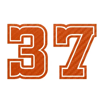 Polep vozidla Startovní číslo 37 typ 5 (54 - 3D karbon oranžový) SAMOLEPKA NA AUTO, NÁLEPKA, FÓLIE, POLEP, TUNING, VLASTNÍ TEXT, TISK, AUTOSAMOLEPKY.cz, POLEPY, OBRÁZEK, LOGO, 3D STICKERS