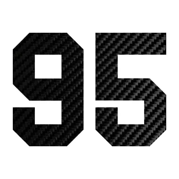 Polep vozidla Startovní číslo 95 (50 - 3D karbon černý) SAMOLEPKA NA AUTO, NÁLEPKA, FÓLIE, POLEP, TUNING, VLASTNÍ TEXT, TISK, AUTOSAMOLEPKY.cz, POLEPY, OBRÁZEK, LOGO, 3D STICKERS