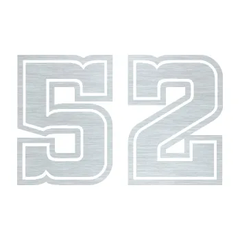 Polep vozidla Startovní číslo 52 typ 5 (61 - škrábaný hliník) SAMOLEPKA NA AUTO, NÁLEPKA, FÓLIE, POLEP, TUNING, VLASTNÍ TEXT, TISK, AUTOSAMOLEPKY.cz, POLEPY, OBRÁZEK, LOGO, 3D STICKERS