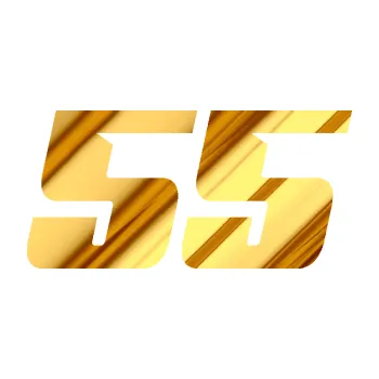 Polep vozidla SAMOLEPKA Startovní číslo 55 typ 6 (81 - chrom fólie zlatá zrcadlová) NA AUTO, NÁLEPKA, FÓLIE, POLEP, TUNING, VLASTNÍ TEXT, TISK, AUTOSAMOLEPKY.cz, POLEPY, OBRÁZEK, LOGO, SAMOLEPKY