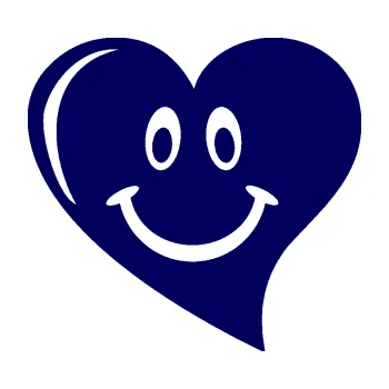 Samolepící dekorace SAMOLEPKA Srdíčko 014 levá s úsměvem (23 - tmavě modrá) NA AUTO, NÁLEPKA, FÓLIE, POLEP, TUNING, VLASTNÍ TEXT, TISK, AUTOSAMOLEPKY.cz, POLEPY, OBRÁZEK, LOGO, SAMOLEPKY