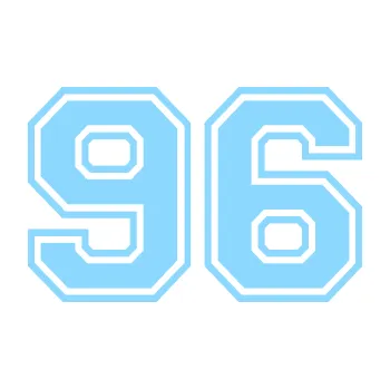 Polep vozidla Startovní číslo 96 typ 4 (03 - světle modrá) SAMOLEPKA NA AUTO, NÁLEPKA, FÓLIE, POLEP, TUNING, VLASTNÍ TEXT, TISK, AUTOSAMOLEPKY.cz, POLEPY, OBRÁZEK, LOGO, 3D STICKERS