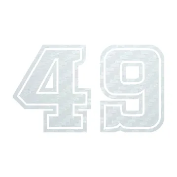 Polep vozidla SAMOLEPKA Startovní číslo 49 typ 5 (51 - 3D karbon bílý) NA AUTO, NÁLEPKA, FÓLIE, POLEP, TUNING, VLASTNÍ TEXT, TISK, AUTOSAMOLEPKY.cz, POLEPY, OBRÁZEK, LOGO, SAMOLEPKY