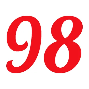 Polep vozidla SAMOLEPKA Startovní číslo 98 typ 3 (10 - červená) NA AUTO, NÁLEPKA, FÓLIE, POLEP, TUNING, VLASTNÍ TEXT, TISK, AUTOSAMOLEPKY.cz, POLEPY, OBRÁZEK, LOGO, SAMOLEPKY