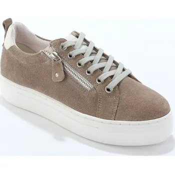 Dámské tenisky Kožené tenisky na klínové podrážce hnědošedá 38