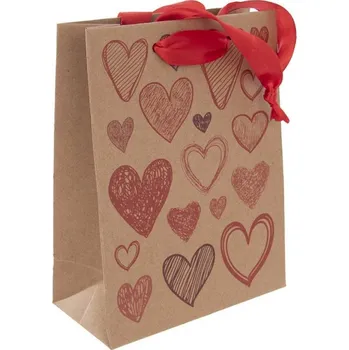 Dárková taška Taška papír dárková SRDCE 18x10x23 cm