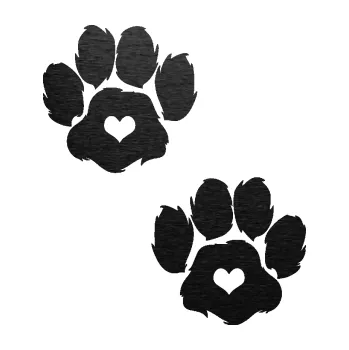 samolepka Tlapky 006 (63 - škrábaný kov černý) SAMOLEPKA NA AUTO, NÁLEPKA, FÓLIE, POLEP, TUNING, VLASTNÍ TEXT, TISK, AUTOSAMOLEPKY.cz, POLEPY, OBRÁZEK, LOGO, 3D STICKERS