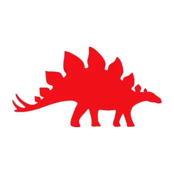 Samolepící dekorace SAMOLEPKA Stegosaurus 001 pravá (10 - červená) NA AUTO, NÁLEPKA, FÓLIE, POLEP, TUNING, VLASTNÍ TEXT, TISK, AUTOSAMOLEPKY.cz, POLEPY, OBRÁZEK, LOGO, SAMOLEPKY
