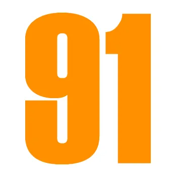 Samolepicí dekorace na vozidlo Startovní číslo 91 typ 2 (06 - oranžová) SAMOLEPKA NA AUTO, NÁLEPKA, FÓLIE, POLEP, TUNING, VLASTNÍ TEXT, TISK, AUTOSAMOLEPKY.cz, POLEPY, OBRÁZEK, LOGO, 3D STICKERS