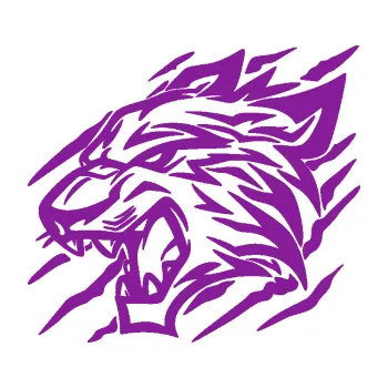 Polep vozidla SAMOLEPKA Tygr 012 levá drápance (14 - fialová) NA AUTO, NÁLEPKA, FÓLIE, POLEP, TUNING, VLASTNÍ TEXT, TISK, AUTOSAMOLEPKY.cz, POLEPY, OBRÁZEK, LOGO, SAMOLEPKY