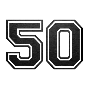 Polep vozidla Startovní číslo 50 typ 4 (63 - škrábaný kov černý) SAMOLEPKA NA AUTO, NÁLEPKA, FÓLIE, POLEP, TUNING, VLASTNÍ TEXT, TISK, AUTOSAMOLEPKY.cz, POLEPY, OBRÁZEK, LOGO, 3D STICKERS