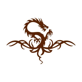 Polep vozidla Tetování 114 drak (15 - hnědá) SAMOLEPKA NA AUTO, NÁLEPKA, FÓLIE, POLEP, TUNING, VLASTNÍ TEXT, TISK, AUTOSAMOLEPKY.cz, POLEPY, OBRÁZEK, LOGO, 3D STICKERS