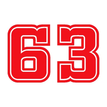 Polep vozidla SAMOLEPKA Startovní číslo 63 typ 5 (10 - červená) NA AUTO, NÁLEPKA, FÓLIE, POLEP, TUNING, VLASTNÍ TEXT, TISK, AUTOSAMOLEPKY.cz, POLEPY, OBRÁZEK, LOGO, SAMOLEPKY