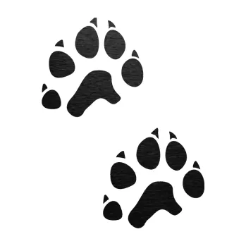 samolepka Tlapky 003 (63 - škrábaný kov černý) SAMOLEPKA NA AUTO, NÁLEPKA, FÓLIE, POLEP, TUNING, VLASTNÍ TEXT, TISK, AUTOSAMOLEPKY.cz, POLEPY, OBRÁZEK, LOGO, 3D STICKERS