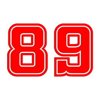 Polep vozidla Startovní číslo 89 typ 5 (74 - Fluorescentní červená) SAMOLEPKA NA AUTO, NÁLEPKA, FÓLIE, POLEP, TUNING, VLASTNÍ TEXT, TISK, AUTOSAMOLEPKY.cz, POLEPY, OBRÁZEK, LOGO, 3D STICKERS