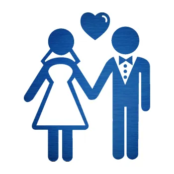 Samolepící dekorace SAMOLEPKA Svatba 001 pravá (65 - škrábaný kov modrý) NA AUTO, NÁLEPKA, FÓLIE, POLEP, TUNING, VLASTNÍ TEXT, TISK, AUTOSAMOLEPKY.cz, POLEPY, OBRÁZEK, LOGO, SAMOLEPKY