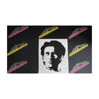 Samolepící dekorace SAMOLEPKA Silueta Ayrton Senna levá (17 - šedá) NA AUTO, NÁLEPKA, FÓLIE, POLEP, TUNING, VLASTNÍ TEXT, TISK, AUTOSAMOLEPKY.cz, POLEPY, OBRÁZEK, LOGO, SAMOLEPKY