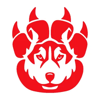 Polep vozidla SAMOLEPKA Vlk 030 s tlapkou (10 - červená) NA AUTO, NÁLEPKA, FÓLIE, POLEP, TUNING, VLASTNÍ TEXT, TISK, AUTOSAMOLEPKY.cz, POLEPY, OBRÁZEK, LOGO, SAMOLEPKY