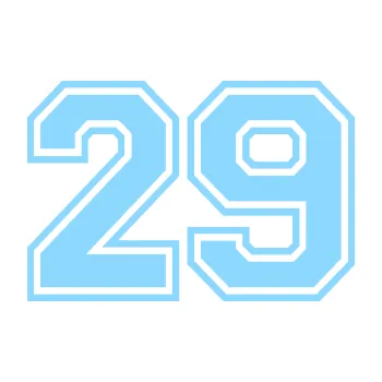 Polep vozidla Startovní číslo 29 typ 4 (03 - světle modrá) SAMOLEPKA NA AUTO, NÁLEPKA, FÓLIE, POLEP, TUNING, VLASTNÍ TEXT, TISK, AUTOSAMOLEPKY.cz, POLEPY, OBRÁZEK, LOGO, 3D STICKERS