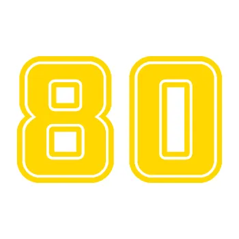 Polep vozidla Startovní číslo 80 typ 5 (13 - jasně žlutá) SAMOLEPKA NA AUTO, NÁLEPKA, FÓLIE, POLEP, TUNING, VLASTNÍ TEXT, TISK, AUTOSAMOLEPKY.cz, POLEPY, OBRÁZEK, LOGO, 3D STICKERS