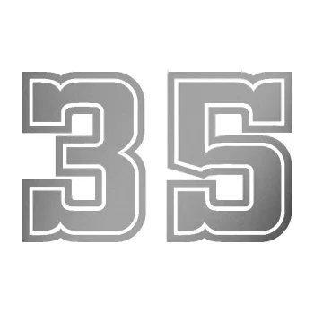 Polep vozidla Startovní číslo 35 typ 5 (42 - stříbrná metalíza) SAMOLEPKA NA AUTO, NÁLEPKA, FÓLIE, POLEP, TUNING, VLASTNÍ TEXT, TISK, AUTOSAMOLEPKY.cz, POLEPY, OBRÁZEK, LOGO, 3D STICKERS