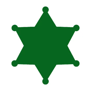 samolepka Sheriff 002 hvězda (20 - tmavě zelená) SAMOLEPKA NA AUTO, NÁLEPKA, FÓLIE, POLEP, TUNING, VLASTNÍ TEXT, TISK, AUTOSAMOLEPKY.cz, POLEPY, OBRÁZEK, LOGO, 3D STICKERS