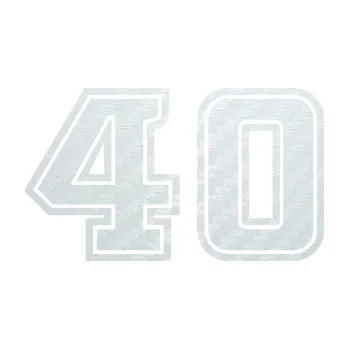 Polep vozidla SAMOLEPKA Startovní číslo 40 typ 5 (51 - 3D karbon bílý) NA AUTO, NÁLEPKA, FÓLIE, POLEP, TUNING, VLASTNÍ TEXT, TISK, AUTOSAMOLEPKY.cz, POLEPY, OBRÁZEK, LOGO, SAMOLEPKY