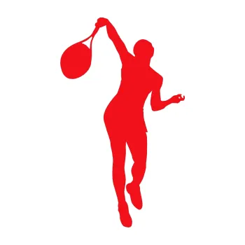 Polep vozidla SAMOLEPKA Tenista 015 levá (10 - červená) NA AUTO, NÁLEPKA, FÓLIE, POLEP, TUNING, VLASTNÍ TEXT, TISK, AUTOSAMOLEPKY.cz, POLEPY, OBRÁZEK, LOGO, SAMOLEPKY