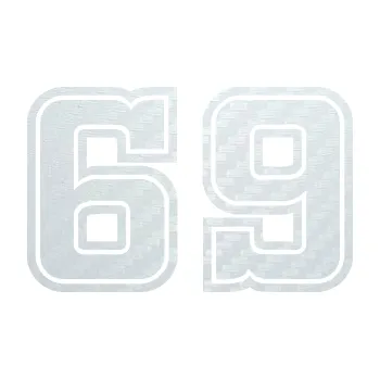 Polep vozidla SAMOLEPKA Startovní číslo 69 typ 5 (51 - 3D karbon bílý) NA AUTO, NÁLEPKA, FÓLIE, POLEP, TUNING, VLASTNÍ TEXT, TISK, AUTOSAMOLEPKY.cz, POLEPY, OBRÁZEK, LOGO, SAMOLEPKY