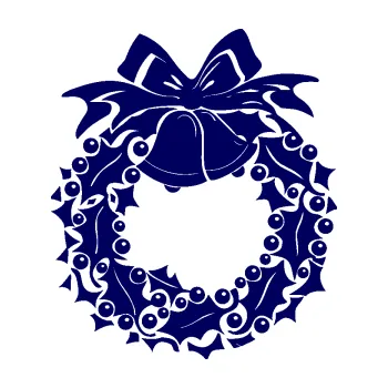 Samolepící dekorace SAMOLEPKA Vánoční věnec (23 - tmavě modrá) NA AUTO, NÁLEPKA, FÓLIE, POLEP, TUNING, VLASTNÍ TEXT, TISK, AUTOSAMOLEPKY.cz, POLEPY, OBRÁZEK, LOGO, SAMOLEPKY