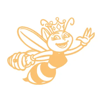 Samolepící dekorace SAMOLEPKA Včela 005 pravá královna (08 - béžová) NA AUTO, NÁLEPKA, FÓLIE, POLEP, TUNING, VLASTNÍ TEXT, TISK, AUTOSAMOLEPKY.cz, POLEPY, OBRÁZEK, LOGO, SAMOLEPKY