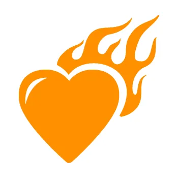 Samolepící dekorace Srdíčko 011 pravá s plamenem (06 - oranžová) SAMOLEPKA NA AUTO, NÁLEPKA, FÓLIE, POLEP, TUNING, VLASTNÍ TEXT, TISK, AUTOSAMOLEPKY.cz, POLEPY, OBRÁZEK, LOGO, 3D STICKERS