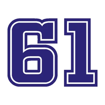 Polep vozidla Startovní číslo 61 typ 5 (22 - střední modrá) SAMOLEPKA NA AUTO, NÁLEPKA, FÓLIE, POLEP, TUNING, VLASTNÍ TEXT, TISK, AUTOSAMOLEPKY.cz, POLEPY, OBRÁZEK, LOGO, 3D STICKERS