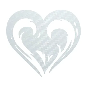 Samolepící dekorace SAMOLEPKA Srdíčko 021 levá (51 - 3D karbon bílý) NA AUTO, NÁLEPKA, FÓLIE, POLEP, TUNING, VLASTNÍ TEXT, TISK, AUTOSAMOLEPKY.cz, POLEPY, OBRÁZEK, LOGO, SAMOLEPKY