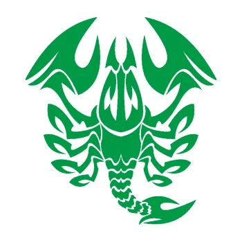 Samolepící dekorace Štír zvěrokruh 003 pravá (12 - zelená) SAMOLEPKA NA AUTO, NÁLEPKA, FÓLIE, POLEP, TUNING, VLASTNÍ TEXT, TISK, AUTOSAMOLEPKY.cz, POLEPY, OBRÁZEK, LOGO, 3D STICKERS