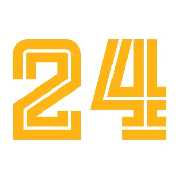 Polep vozidla Startovní číslo 24 typ 7 (21 - světle oranžová) SAMOLEPKA NA AUTO, NÁLEPKA, FÓLIE, POLEP, TUNING, VLASTNÍ TEXT, TISK, AUTOSAMOLEPKY.cz, POLEPY, OBRÁZEK, LOGO, 3D STICKERS