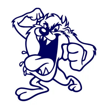 Samolepicí dekorace na vozidlo Tazman levá (23 - tmavě modrá) SAMOLEPKA NA AUTO, NÁLEPKA, FÓLIE, POLEP, TUNING, VLASTNÍ TEXT, TISK, AUTOSAMOLEPKY.cz, POLEPY, OBRÁZEK, LOGO, 3D STICKERS