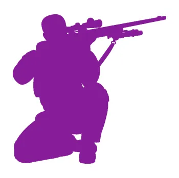 Samolepící dekorace Voják 010 pravá sniper (14 - fialová) SAMOLEPKA NA AUTO, NÁLEPKA, FÓLIE, POLEP, TUNING, VLASTNÍ TEXT, TISK, AUTOSAMOLEPKY.cz, POLEPY, OBRÁZEK, LOGO, 3D STICKERS