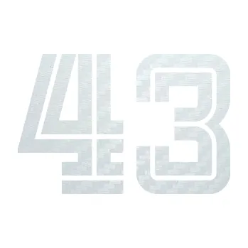 Polep vozidla SAMOLEPKA Startovní číslo 43 typ 7 (51 - 3D karbon bílý) NA AUTO, NÁLEPKA, FÓLIE, POLEP, TUNING, VLASTNÍ TEXT, TISK, AUTOSAMOLEPKY.cz, POLEPY, OBRÁZEK, LOGO, SAMOLEPKY