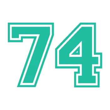 Polep vozidla SAMOLEPKA Startovní číslo 74 typ 4 (25 - tyrkysová) NA AUTO, NÁLEPKA, FÓLIE, POLEP, TUNING, VLASTNÍ TEXT, TISK, AUTOSAMOLEPKY.cz, POLEPY, OBRÁZEK, LOGO, SAMOLEPKY