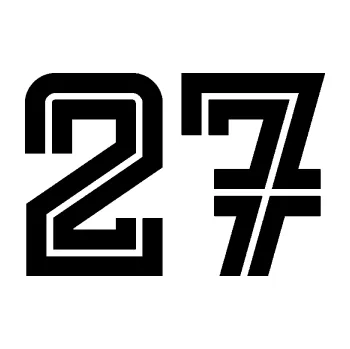 Polep vozidla Startovní číslo 27 typ 7 (01 - černá) SAMOLEPKA NA AUTO, NÁLEPKA, FÓLIE, POLEP, TUNING, VLASTNÍ TEXT, TISK, AUTOSAMOLEPKY.cz, POLEPY, OBRÁZEK, LOGO, 3D STICKERS
